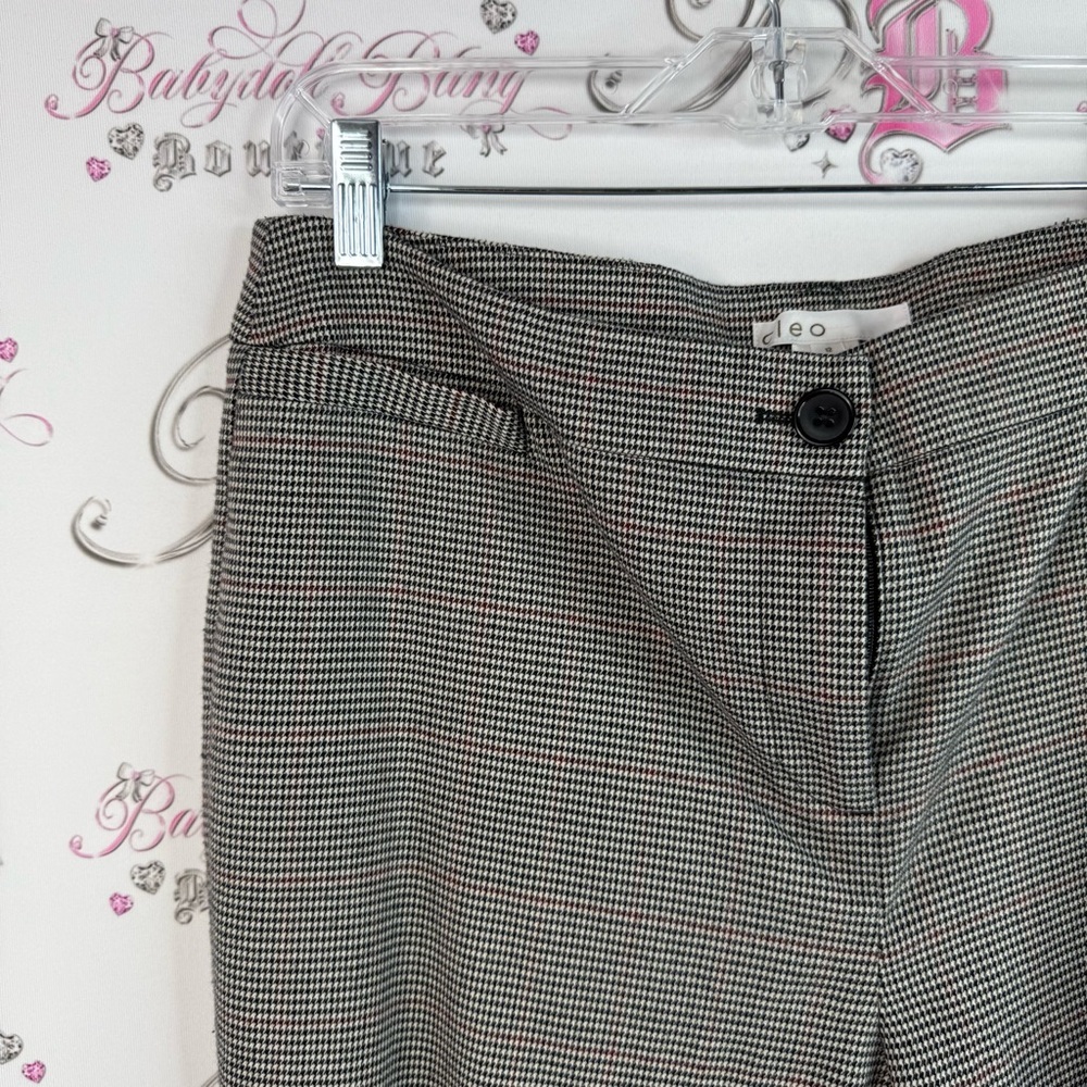 Cleo trousers, pants, houndstooth, black cream, white red Checkered Pants - Picture 8 of 12